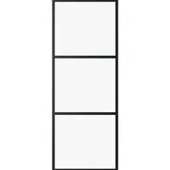 vidaXL Porte coulissante 3 panneaux Verre ESG et aluminium 76x205 cm Noir