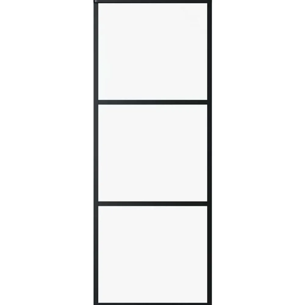 vidaXL Porte coulissante 3 panneaux Verre ESG et aluminium 76x205 cm Noir