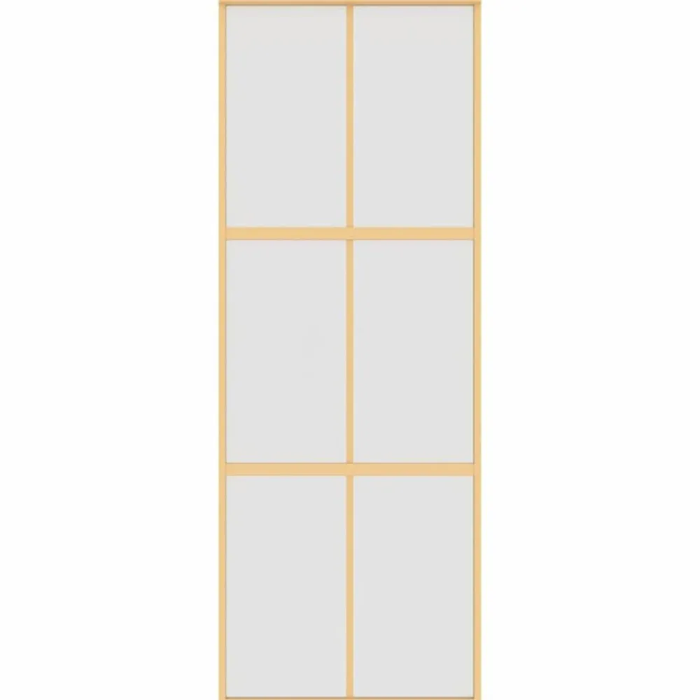 vidaXL Porte coulissante doré 76x205 cm verre ESG dépoli et aluminium