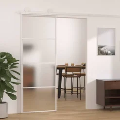 vidaXL Porte coulissante Verre ESG dépoli et aluminium 76x205 cm