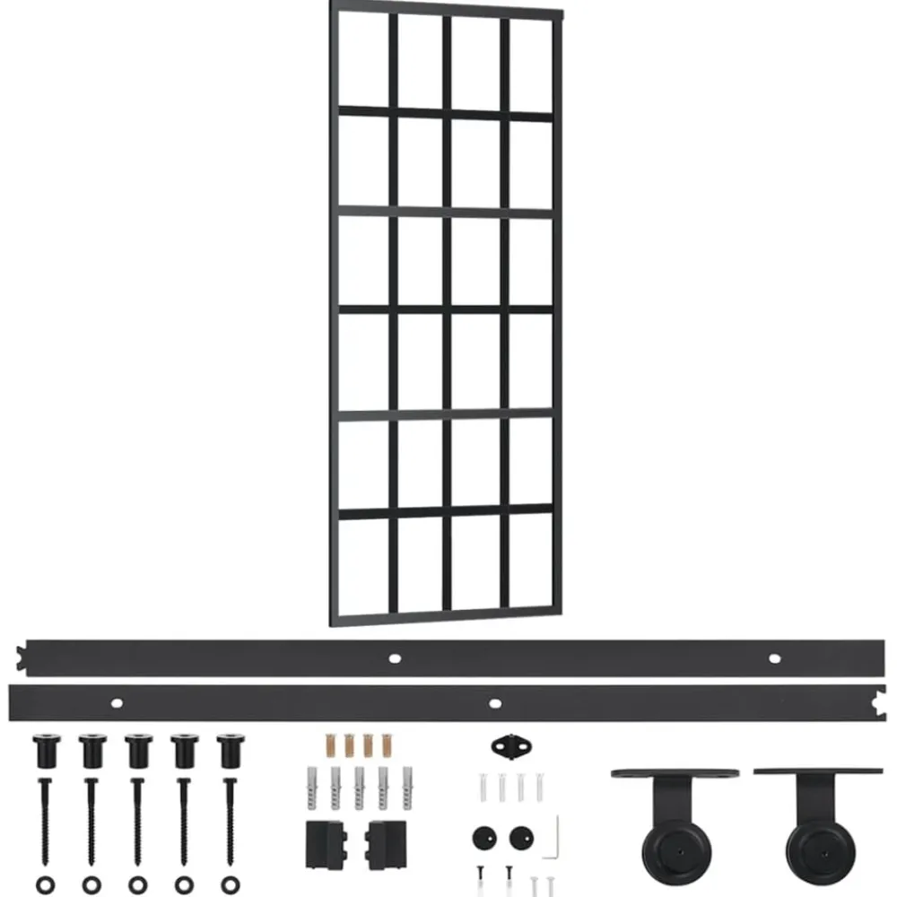 vidaXL Porte coulissante et quincaillerie Verre ESG/Aluminium 76x205cm