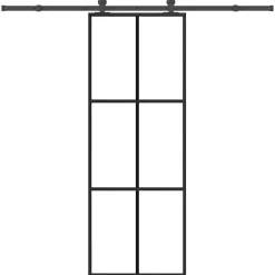 vidaXL Porte coulissante avec kit de quincaillerie 76x205 cm Verre ESG