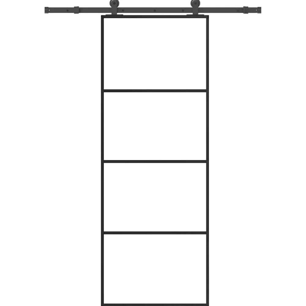 vidaXL Porte coulissante avec kit de quincaillerie 76x205 cm Verre ESG