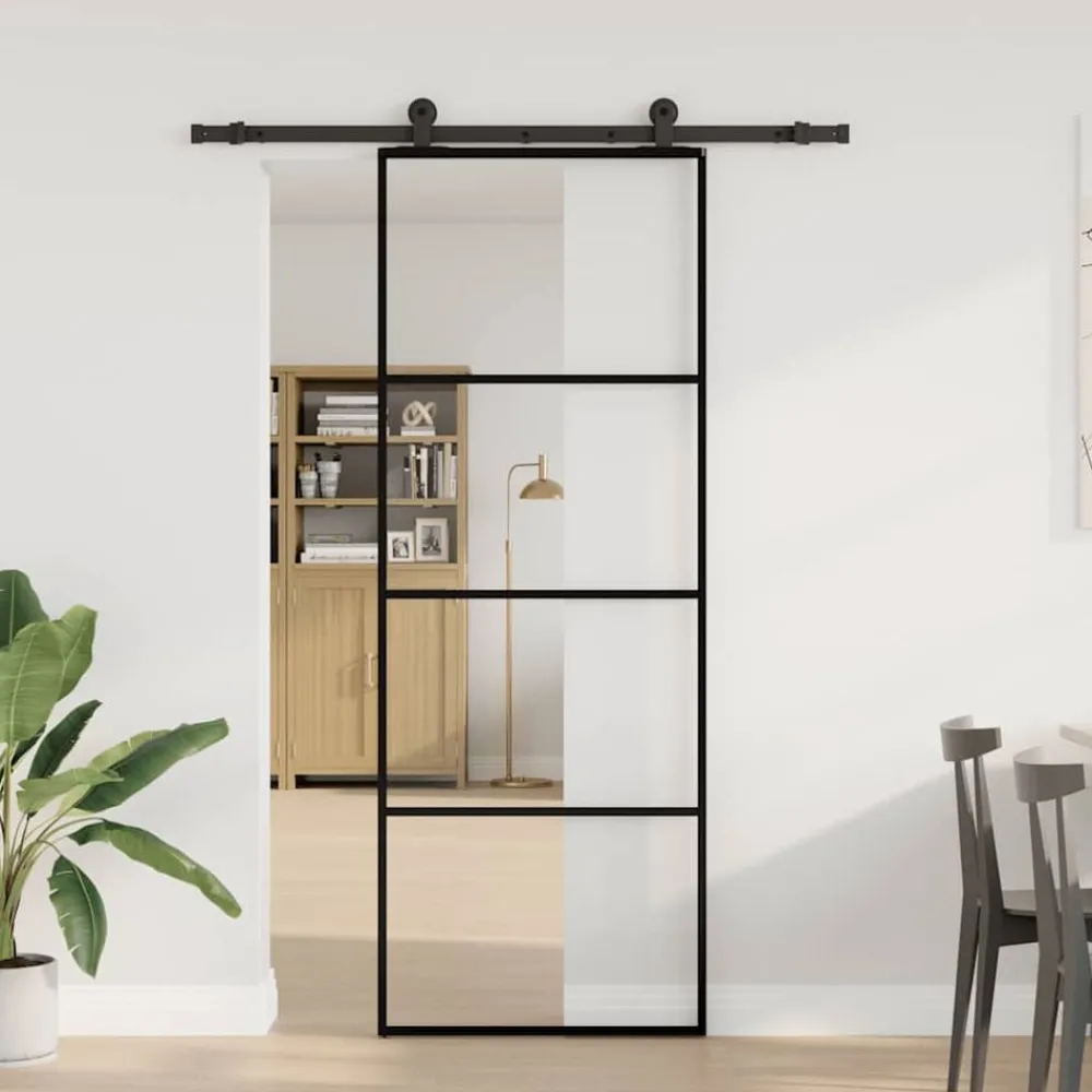 vidaXL Porte coulissante avec kit de quincaillerie 76x205 cm Verre ESG