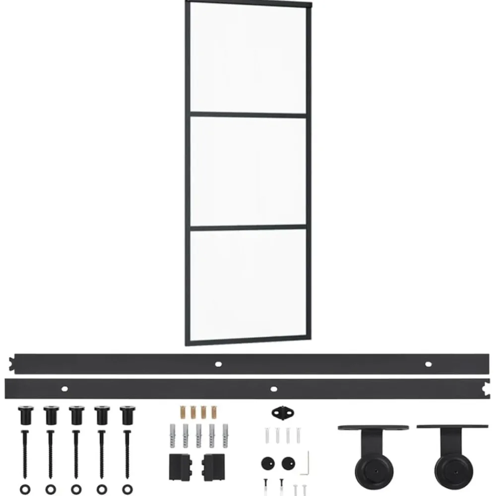 vidaXL Porte coulissante et quincaillerie ESG Verre/Aluminium 76x205cm