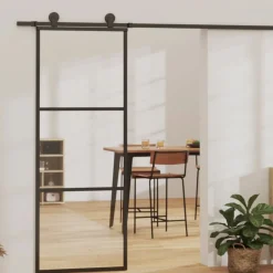 vidaXL Porte coulissante et quincaillerie ESG Verre/Aluminium 76x205cm