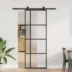 vidaXL Porte coulissante avec kit de quincaillerie 76x205 cm Verre ESG