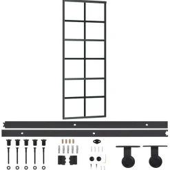vidaXL Porte coulissante et quincaillerie Verre ESG/Aluminium 76x205cm