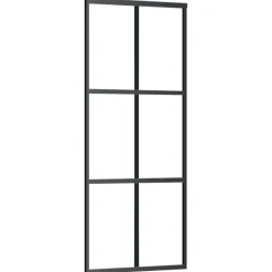 Matériaux De Construction-vidaXL Porte coulissante et quincaillerie Verre ESG/Aluminium 76x205cm