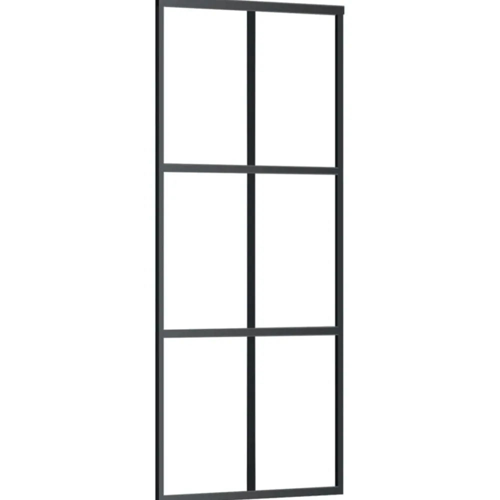 Matériaux De Construction-vidaXL Porte coulissante et quincaillerie Verre ESG/Aluminium 76x205cm