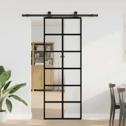 vidaXL Porte coulissante avec kit de quincaillerie 76x205 cm Verre ESG