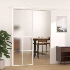 vidaXL Porte coulissante Verre ESG dépoli et aluminium 76x205 cm