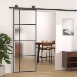 vidaXL Porte coulissante Verre ESG dépoli et aluminium 76x205 cm
