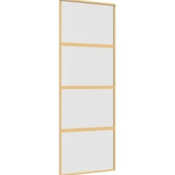 Matériaux De Construction-vidaXL Porte coulissante 76x205 cm verre ESG dépoli et aluminium Doré