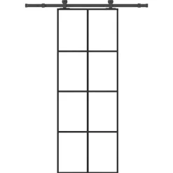 Matériaux De Construction-vidaXL Porte coulissante avec kit de quincaillerie 76x205 cm Verre ESG