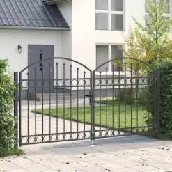 vidaXL Porte de Clôture Assen Gris 301 x 200 cm Acier