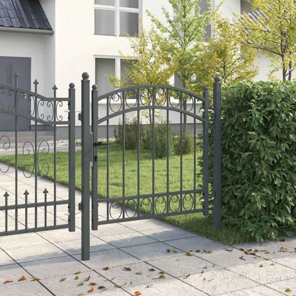 Clôtures & Barrières-vidaXL Porte de Clôture Emmen 100 x 100 cm Acier peint par poudre Gris