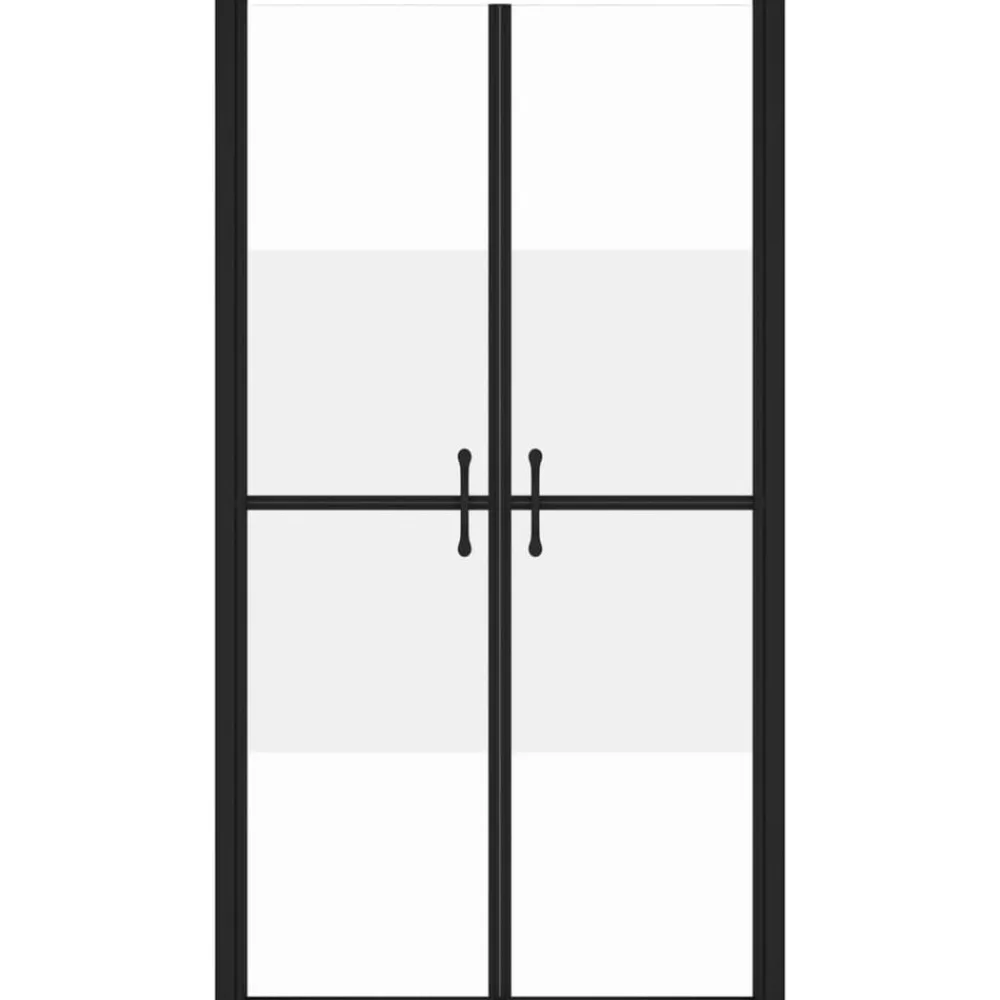 Plomberie-vidaXL Porte de douche ESG demi-dépoli (68-71)x190 cm Noir