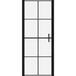 vidaXL Porte de douche Verre trempé 81x195 cm Noir