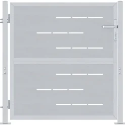 vidaXL Porte de Jardin Argenté 85 x 97 cm Acier inoxydable