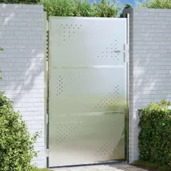 vidaXL Porte de Jardin Argenté 85 x 120 cm Acier inoxydable