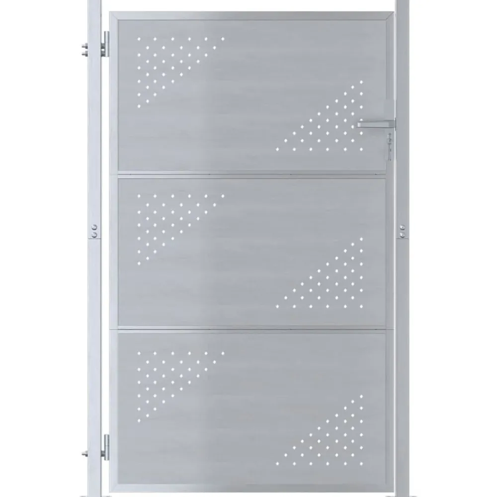 vidaXL Porte de Jardin Argenté 85 x 144 cm Acier inoxydable
