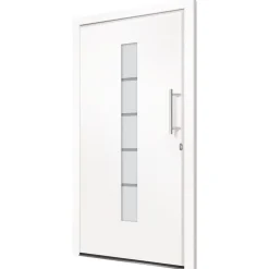 Matériaux De Construction-vidaXL Porte d'entrée Aluminium et PVC 100x200 cm Blanc