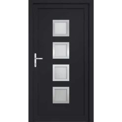 vidaXL Porte d'entrée anthracite 88x200 cm PVC