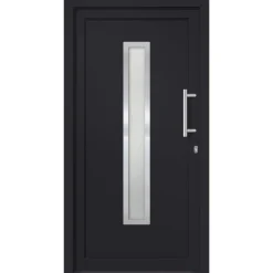 Matériaux De Construction-vidaXL Porte d'entrée Anthracite 88x200 cm extérieur anthracite / intérieur blanc
