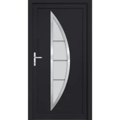 vidaXL Porte d'entrée anthracite 88x200 cm PVC