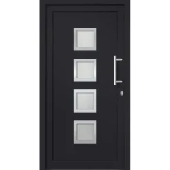 Matériaux De Construction-vidaXL Porte d'entrée Anthracite 88x200 cm extérieur anthracite / intérieur blanc
