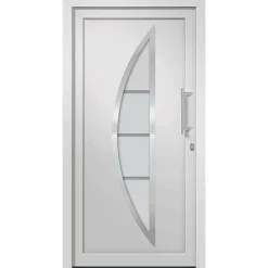 Matériaux De Construction-vidaXL Porte d'entrée Blanc 88x200 cm extérieur blanc / intérieur blanc