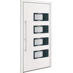 vidaXL Porte d'entrée 100x200 cm Aluminium et PVC