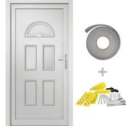 vidaXL Porte d'entrée blanc 88x208 cm PVC