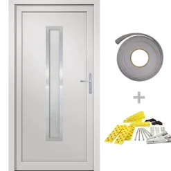 vidaXL Porte d'entrée Blanc 88x200 cm PVC