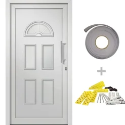 Matériaux De Construction-vidaXL Porte d'entrée Blanc 88x208 cm