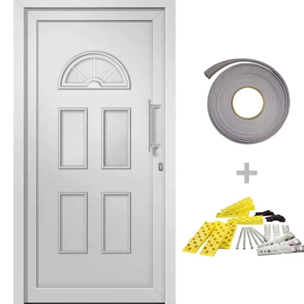 Matériaux De Construction-vidaXL Porte d'entrée Blanc 88x208 cm
