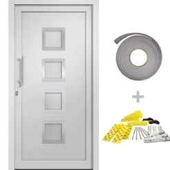 vidaXL Porte d'entrée Blanc 88x200 cm