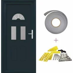 vidaXL Porte d'entrée Blanc 98x208 cm PVC