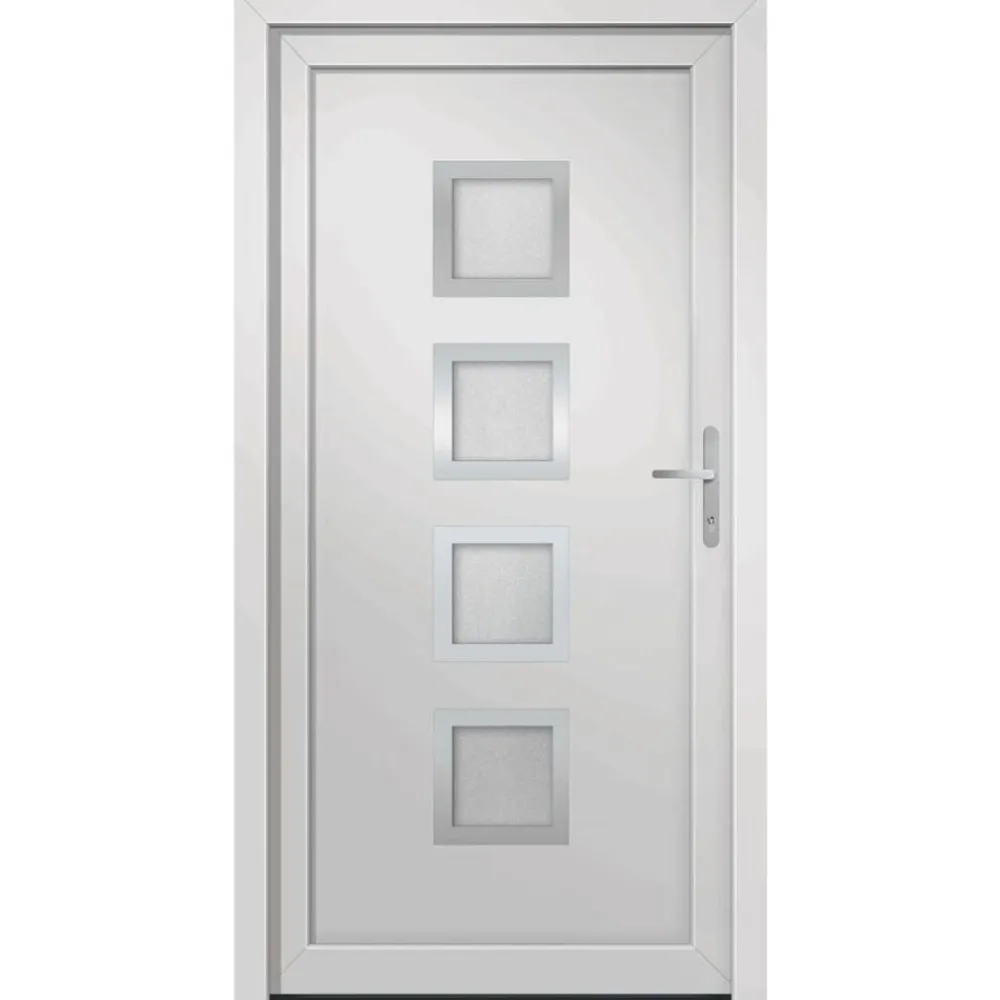 Matériaux De Construction-vidaXL Porte d'entrée Blanc 88x200 cm PVC extérieur blanc / intérieur blanc