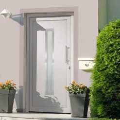 Matériaux De Construction-vidaXL Porte d'entrée Blanc 88x200 cm extérieur blanc / intérieur blanc
