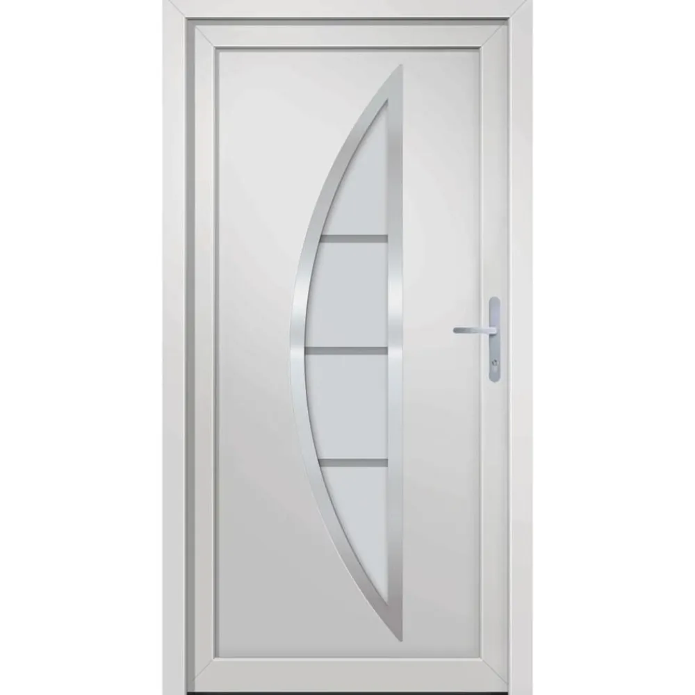 Matériaux De Construction-vidaXL Porte d'entrée Blanc 88x200 cm PVC extérieur blanc / intérieur blanc