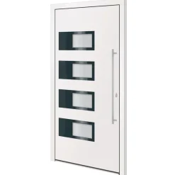 Matériaux De Construction-vidaXL Porte d'entrée 100x200 cm Aluminium et PVC Blanc