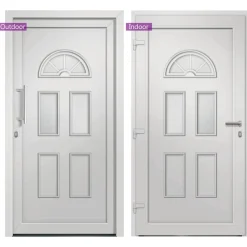 Matériaux De Construction-vidaXL Porte d'entrée Blanc 88x208 cm