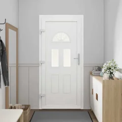 Matériaux De Construction-vidaXL Porte d'entrée blanc 110x210 cm PVC