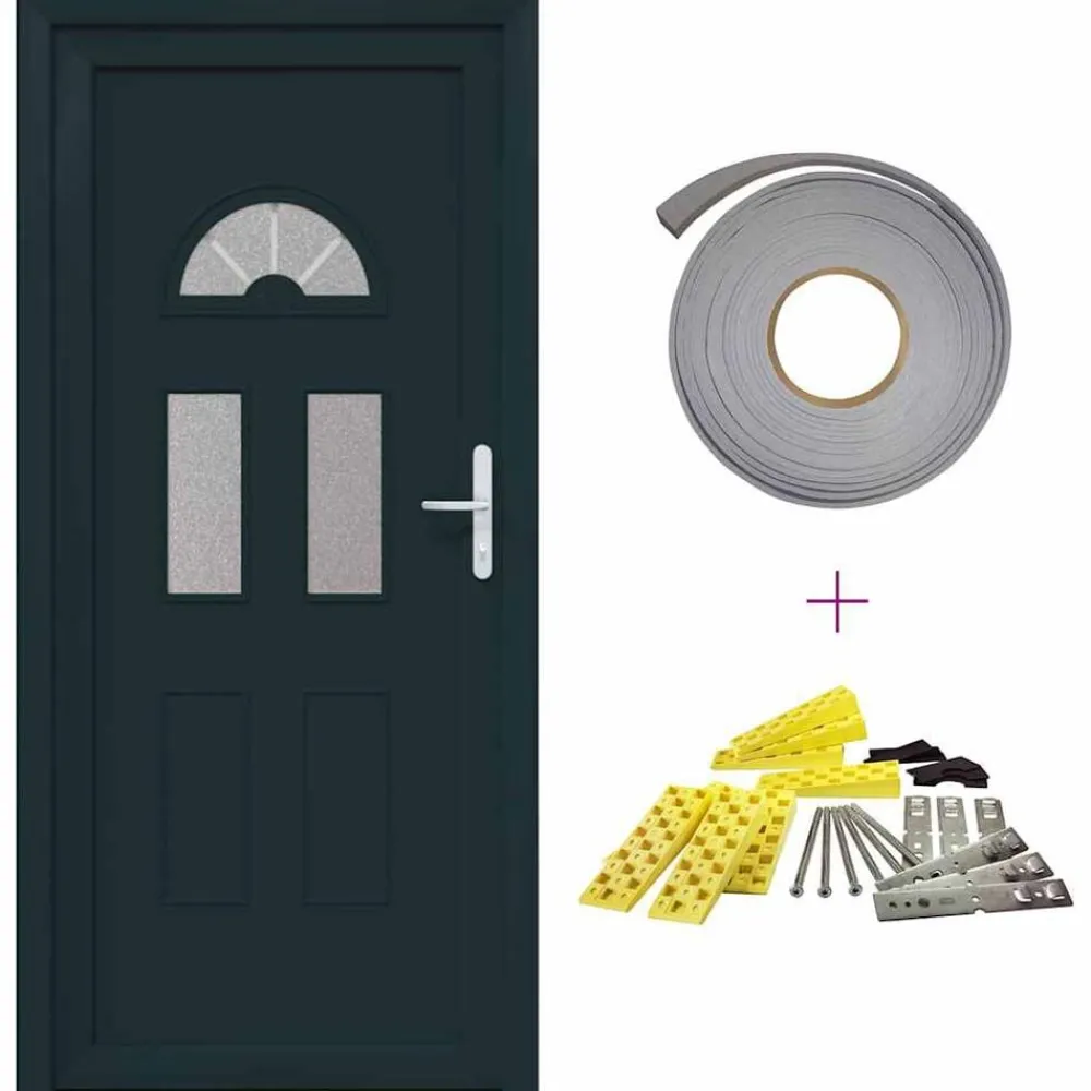 vidaXL Porte d'entrée blanc 98x198 cm PVC