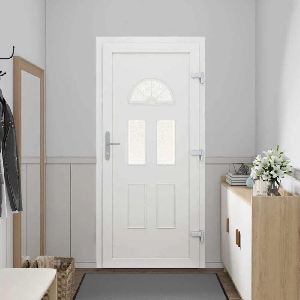 vidaXL Porte d'entrée blanc 98x198 cm PVC