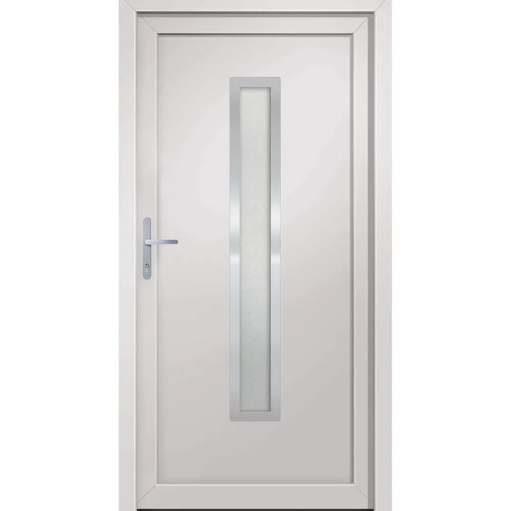 Matériaux De Construction-vidaXL Porte d'entrée Blanc 88x200 cm PVC extérieur blanc / intérieur blanc