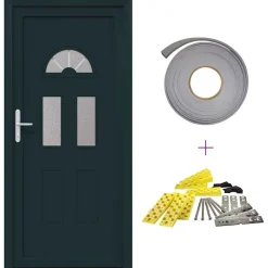 Matériaux De Construction-vidaXL Porte d'entrée blanc 98x198 cm PVC