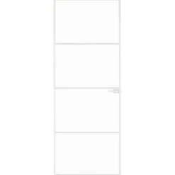 Matériaux De Construction-vidaXL Porte d'intérieur Blanc 76x201,5 cm Trempé verre aluminium fin Blanc et transparent